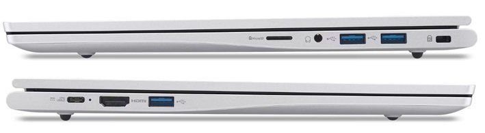 Deretan port USB Type-C, USB 3.2, HDMI, dan MicroSD pada Acer Aspire Lite 15